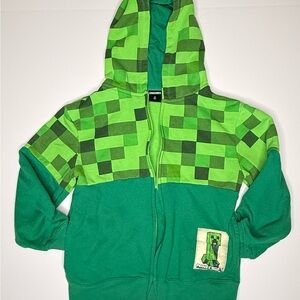 Minecraft Creeper Hoodie
Boys M Green Zip Up Cosplay Jacket - See Description